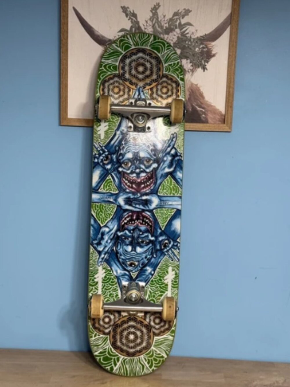 Pro Style Complete Skateboard – Custom Art – Ready to Ride